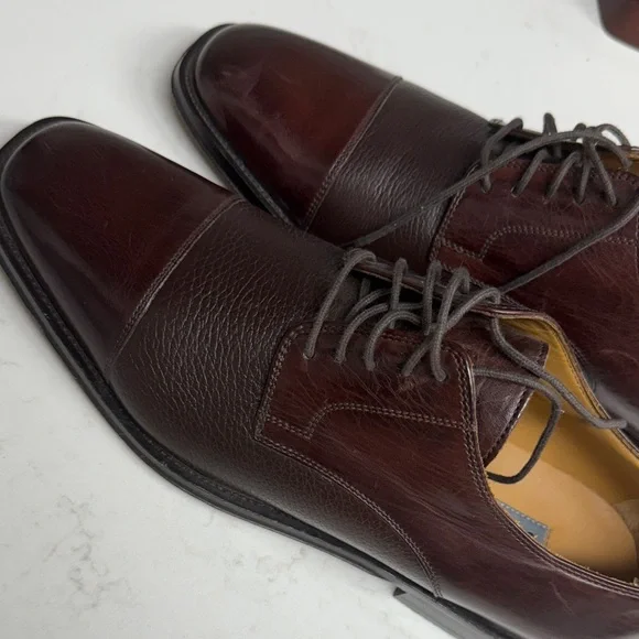 Johnston & Murphy 15 0670 Corbett Cap  Toe Derby Dress Leather Shoes  like NEW - Picture 13 of 16